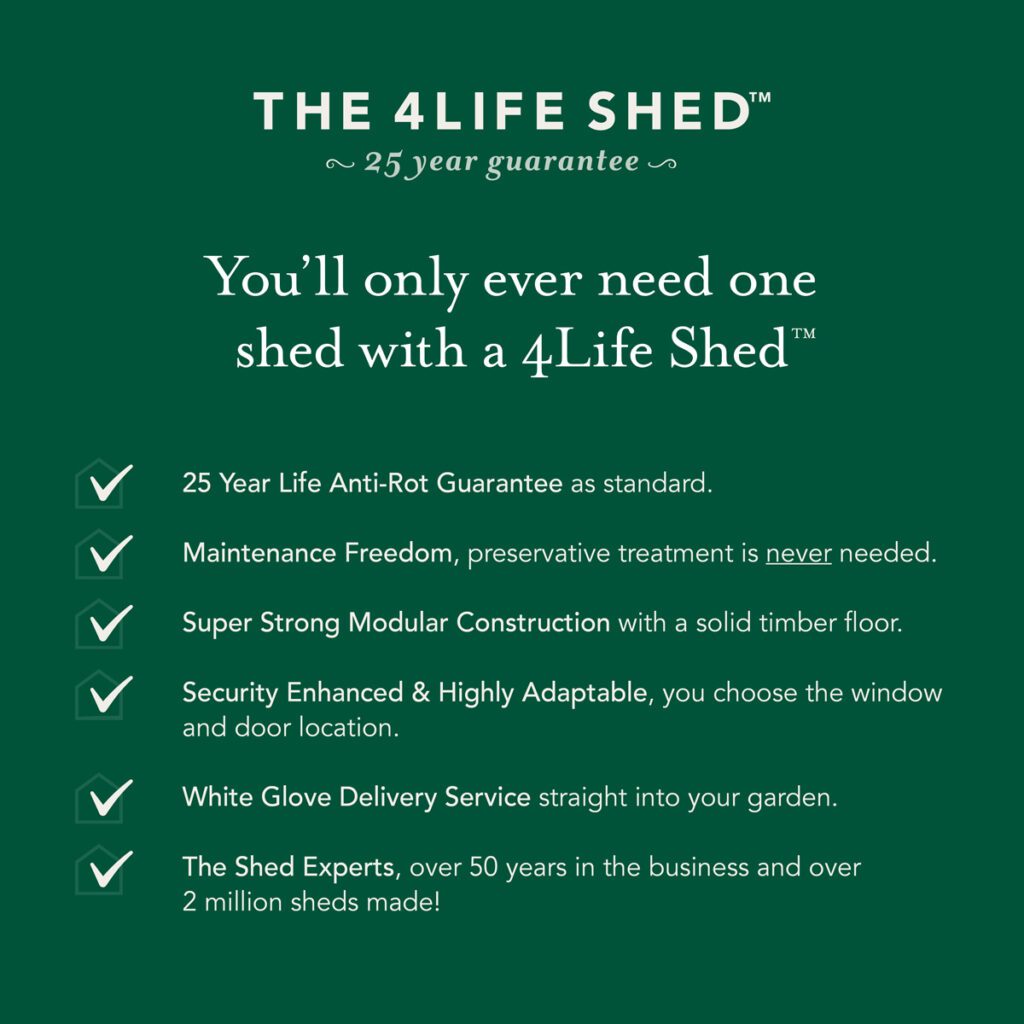 4LIFE Apex Shed 4×6 – Single Door – No Windows –  With Lean-To with Installation 5013053200698 2